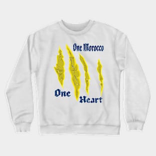 One Heart One Morocco Heartbeat of Unity: Embracing One Morocco Crewneck Sweatshirt